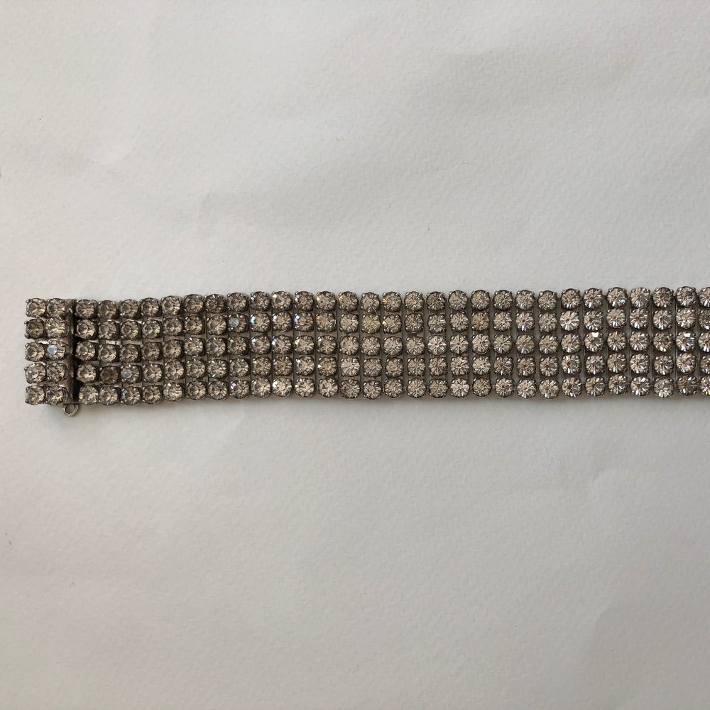 Five Strand Rhinestone Vintage Bracelet